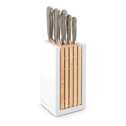 Classic 8-Piece Designer Knife Block Set - Velvet Oyster